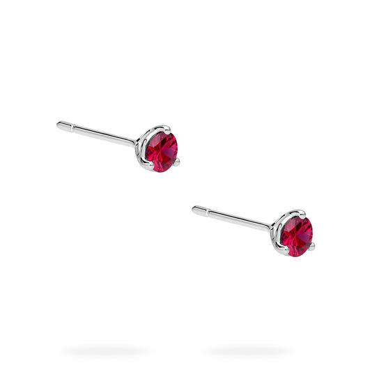Birks Essentials White Gold Ruby Stud Earrings image number 3